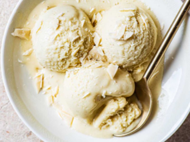 White Chocolate With Ice Cream Casserole