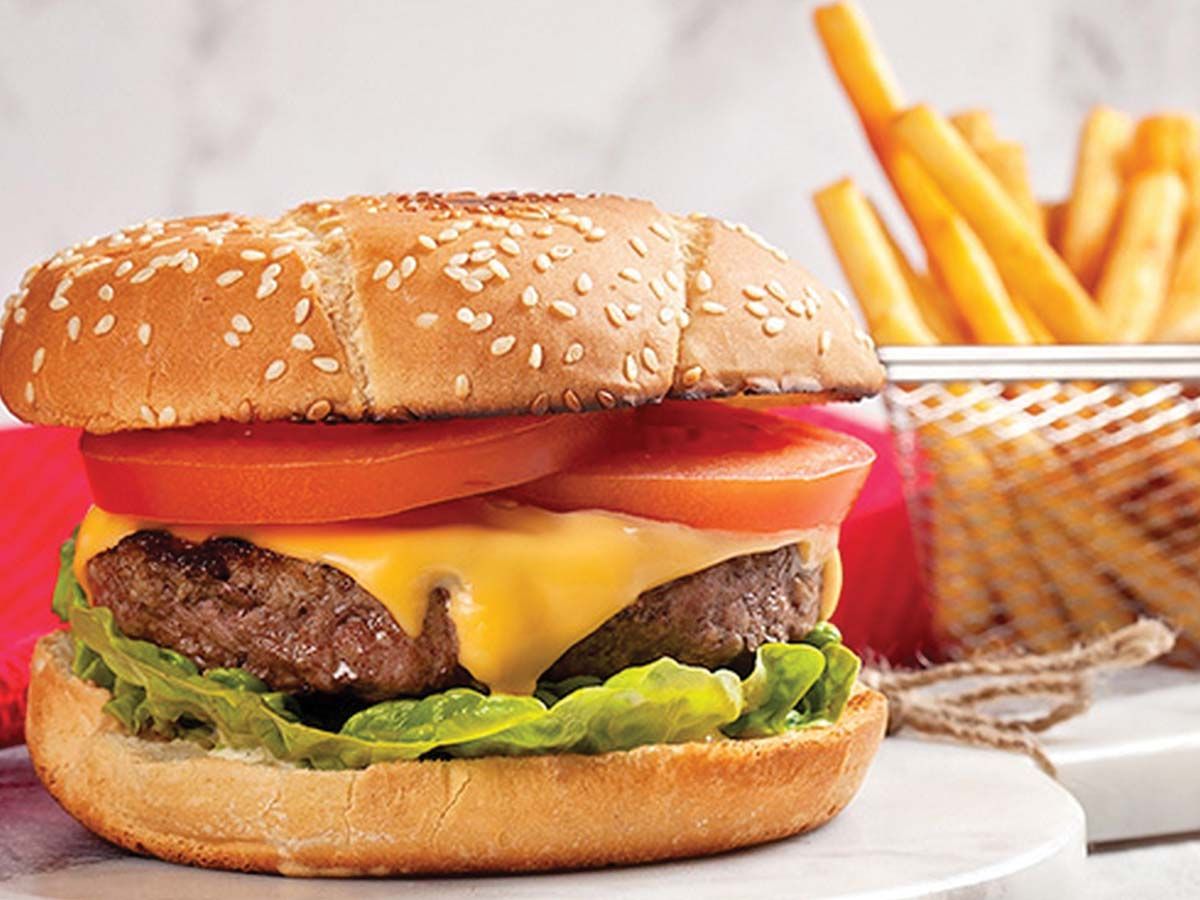 White cheese burger sandwich
