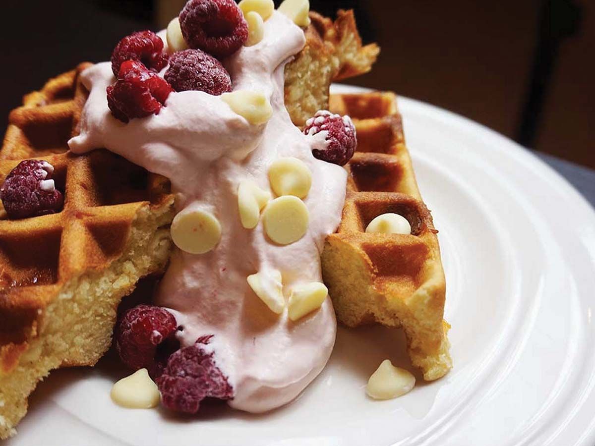 White chocolate waffle