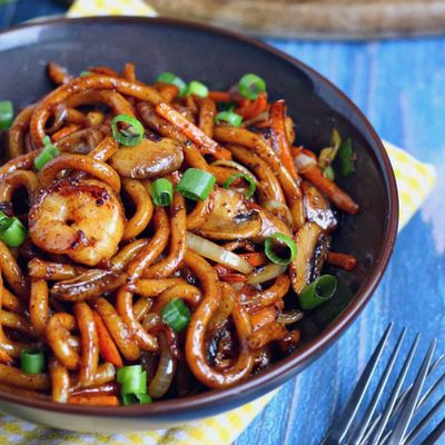 Yaki Udon with Shrimp