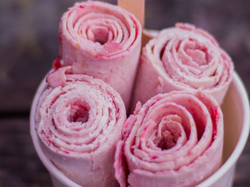 berry yogurt ice cream roll