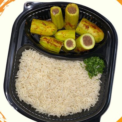 Stuffed zucchini meal with meat