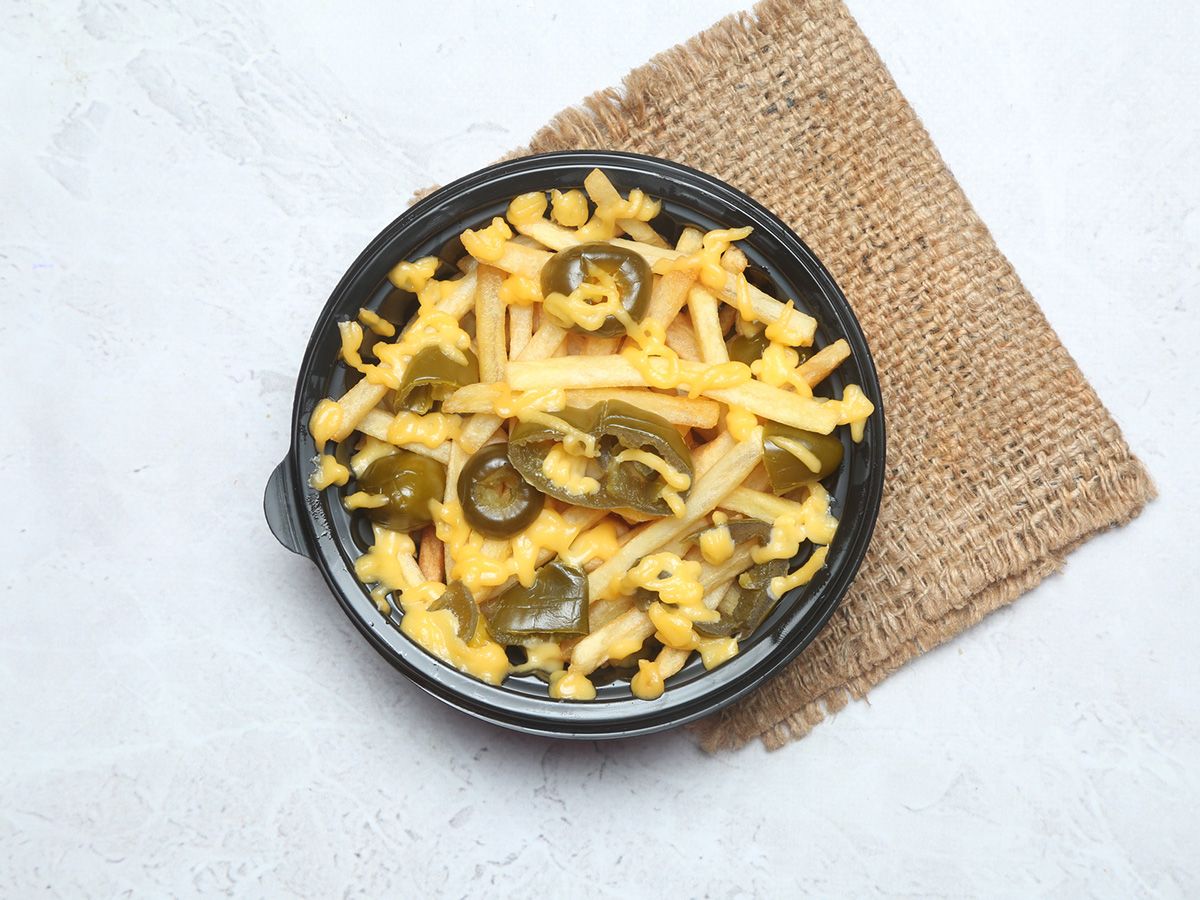 French Fries And Jalapeno With Cheddar Cheese