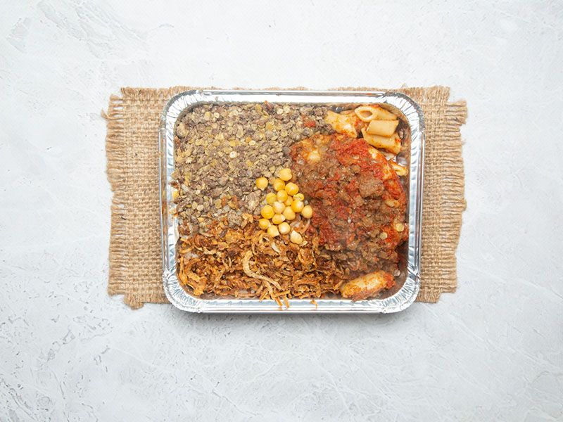 Mix Meat With Koshary Casserole