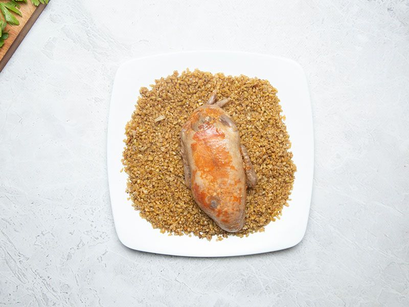 Stuffed Pigeon With Grits