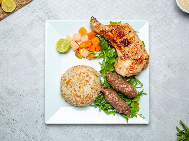 Chicken With Kofta And Rice Meal
