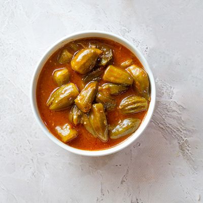 طبق بامية سادة