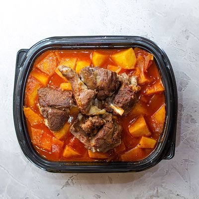 طبق بطاطس مع لحم غنم مع أرز
