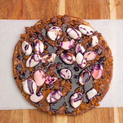 Nutella Chocolate With Marshmallow And Blueberry Waffle