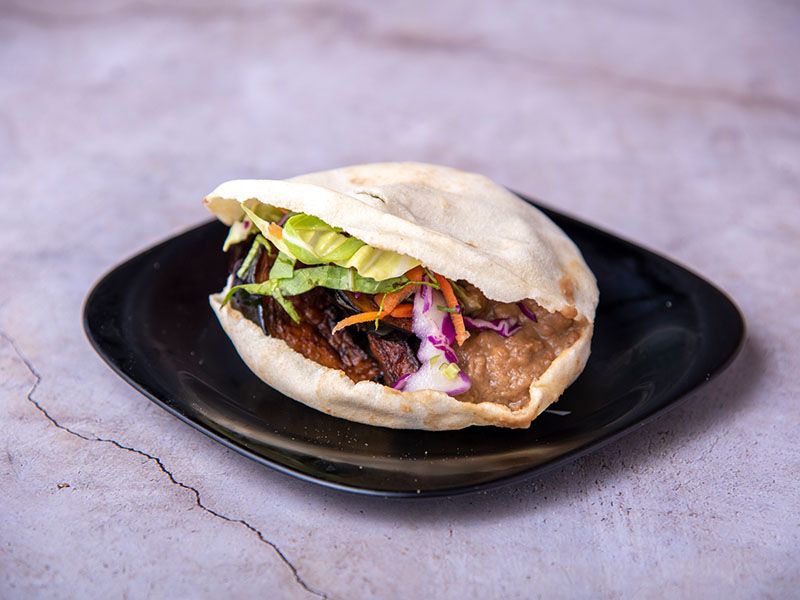 Foul With Eggplant Sandwich