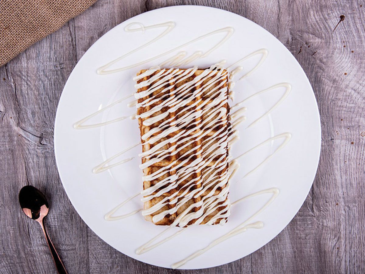 White chocolate waffle