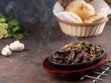 Mixed bowl of liver and sausage