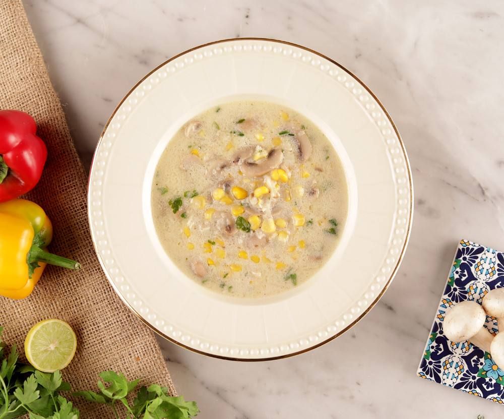 Mushroom With Sweet Corn Creamy Soup