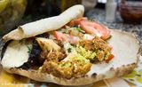 Falafel With Eggplant Sandwich
