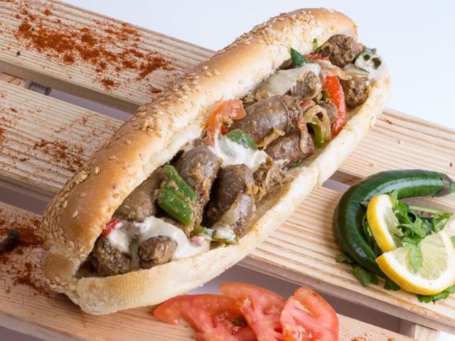 Alexandrian sausage sandwich