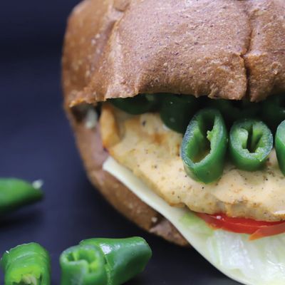Beef burger with BBQ sauce