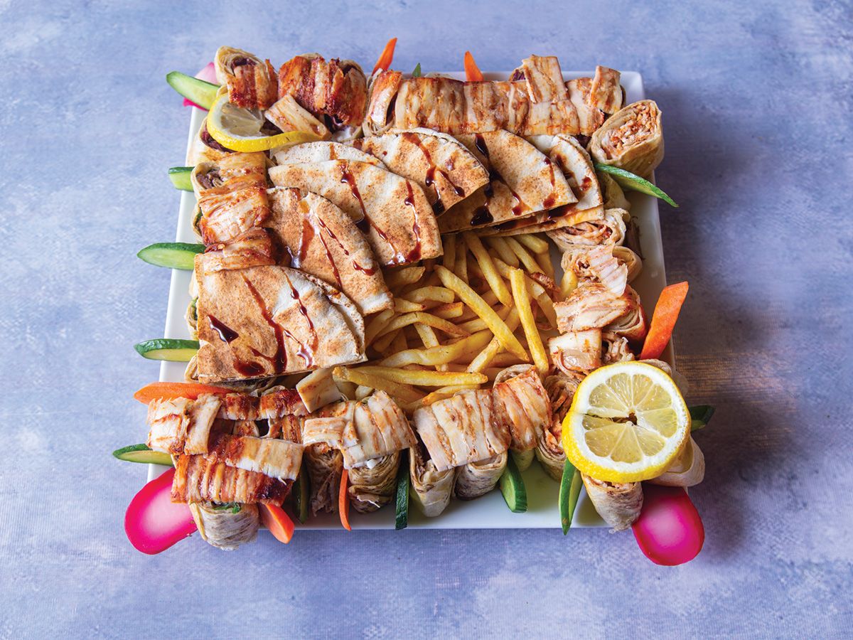 Kofta Tray With Tomatoes And Potatoes