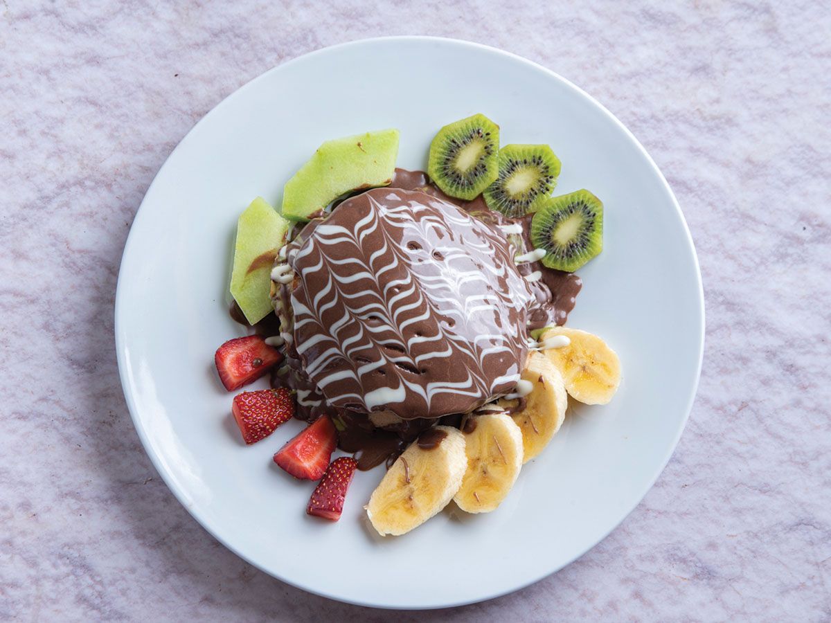 Chocolate American Pies With White Chocolate And Fruits