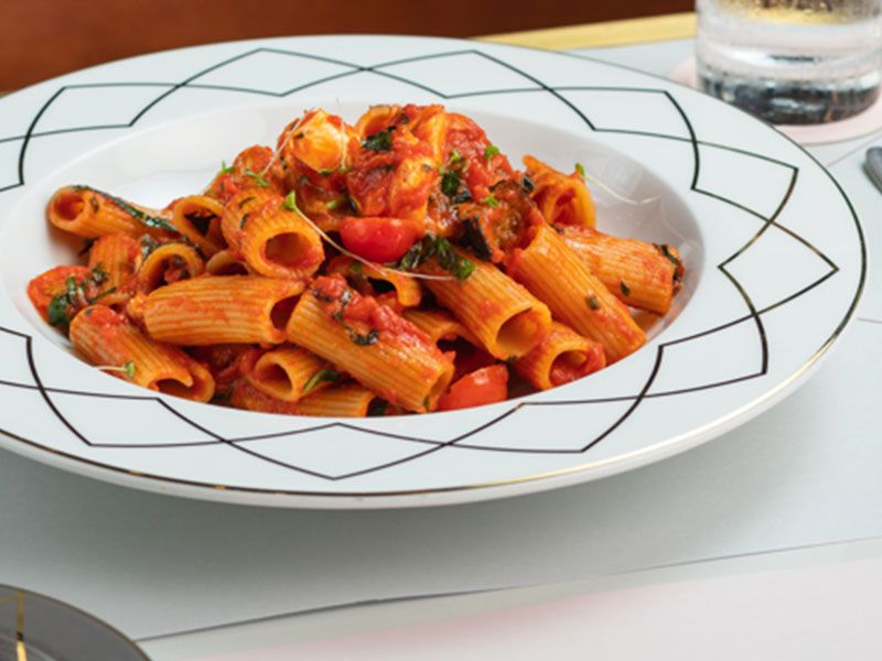 Rigatoni Mozzarella-Aubergine