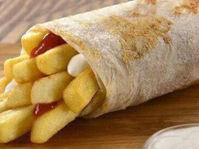 French Fries With Mozzarella Cheese Sandwich