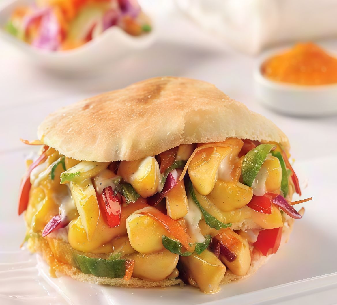 Potato Puree With Fried Egg Sandwich