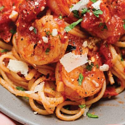 Red Sauce with Shrimp Baked pasta