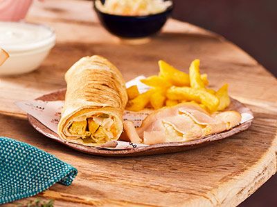 Turkey Cheese With French Fries Sandwich