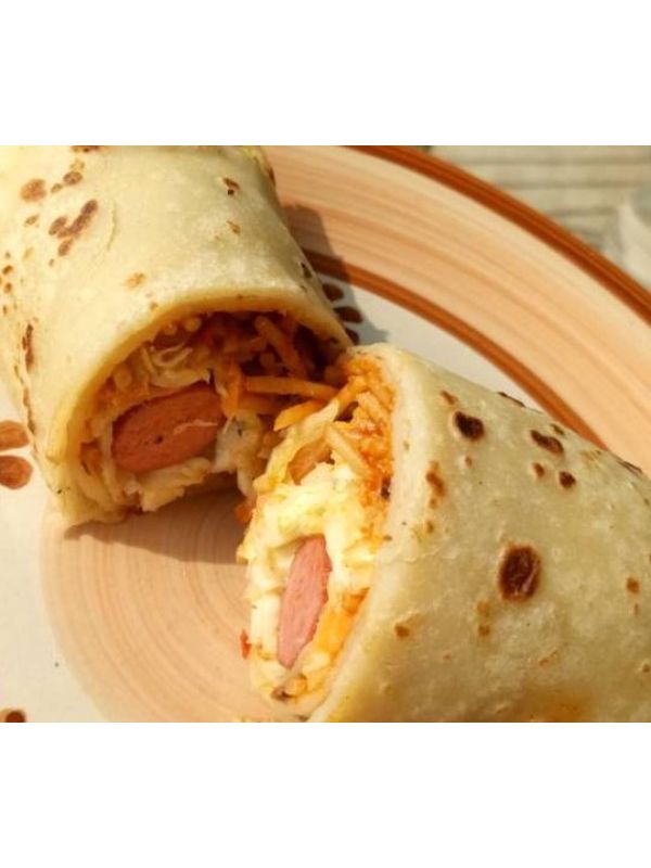 Hot Dog And Cheese Crepe Roll
