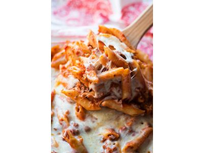 Pasta With Meat And Mozzarella Cheese Casserole