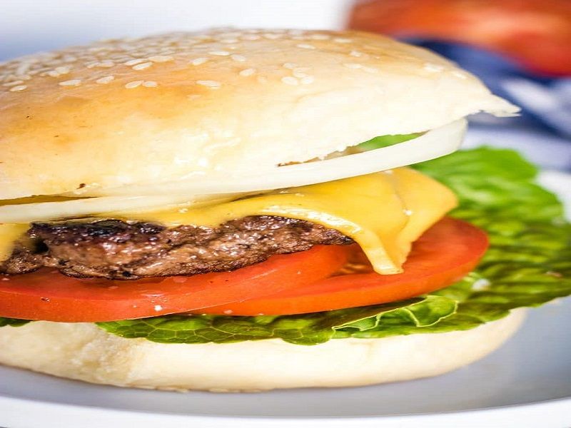 Beef Burger With Cheese Sandwich