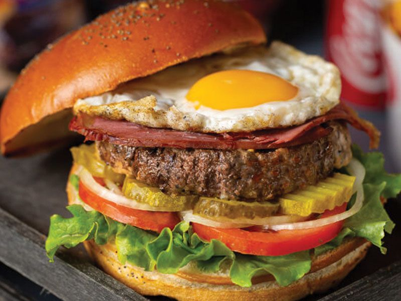 Eggs Beef Burger Sandwich