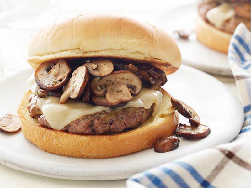 Beef Burger With Mushroom Sandwich