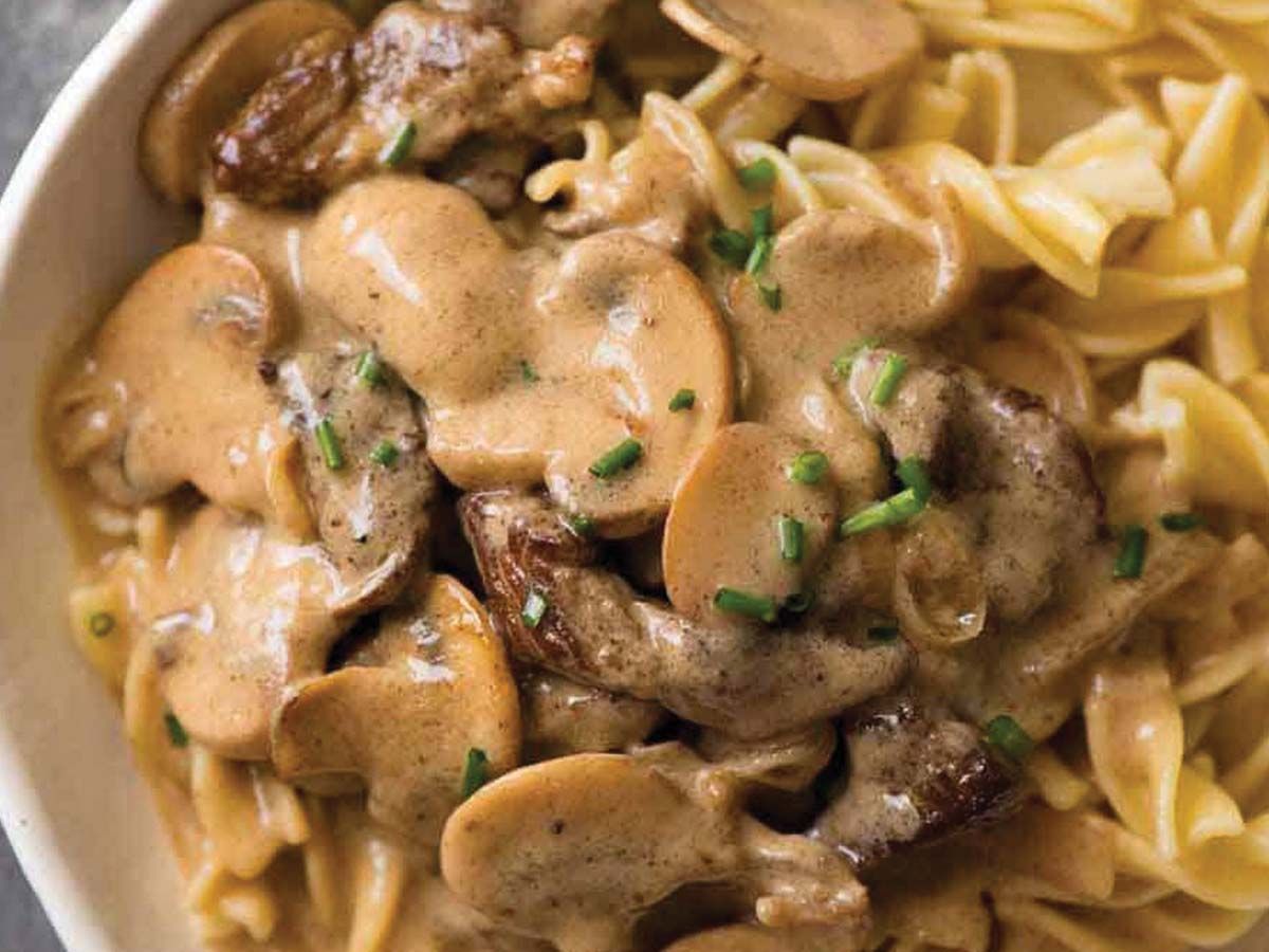Beef Straganoff with pasta