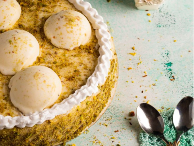 Mastic With Pistachio Ice Cream Torte