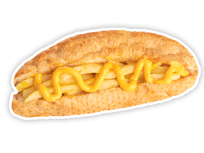 Cheddar Cheese French Fries Sandwich In French Bread
