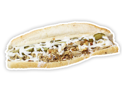 Chicken Shawerma Sandwich In French Bread
