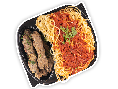 Kofta And Pasta With Red Sauce Meal