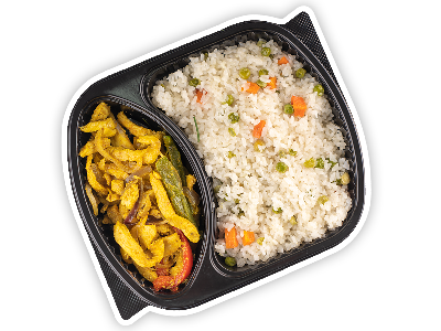 Chicken Shawerma With Rice With Vegetables Meal
