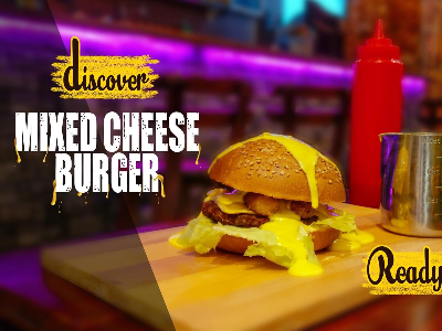 Beef Burger With Mix Cheese Sandwich