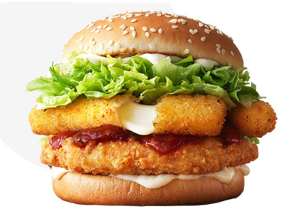 Chicken Burger With Mix Cheese Sandwich