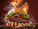 Fire Beef Burger Sandwich