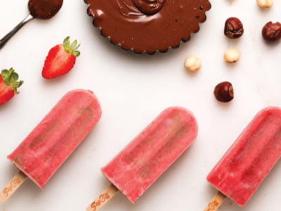 Strawberry With Nutella Chocolate Ice Cream 110 Calories