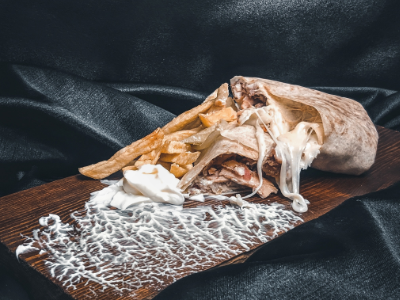 Chicken Shawarma Sandwich With Mozzarella Cheese