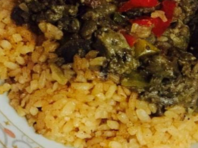 Yellow Rice Meal With Meat Shawarma