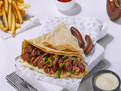 Oriental Sausage Chunks Crepe