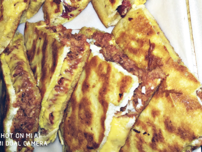 Corned Beef With Roumi Cheese And Cheddar Cheese Sandwich
