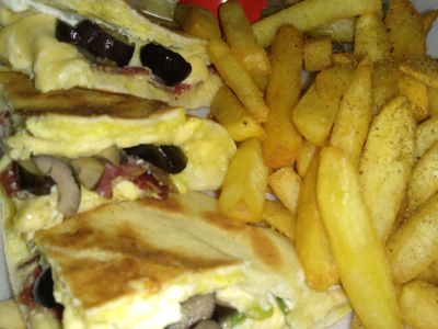 Pastrami With Roumi Cheese And Cheddar Cheese Sandwich
