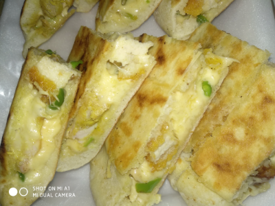 Hot Dog With Roumi Cheese And Cheddar Cheese Sandwich