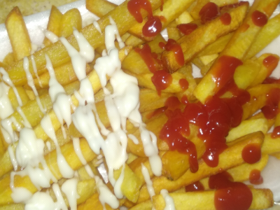 French Fries With Mayonnaise Packet