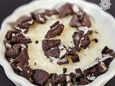 Rice pudding with oreo